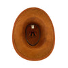 Kinder Cowboy Lederhut mit geflochtenem Hutband, toller Schutz bei Wind & Wetter, 54-55 cm