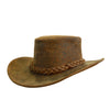 Cowboy hat for women and men-shaped vintage leather with formable clamp