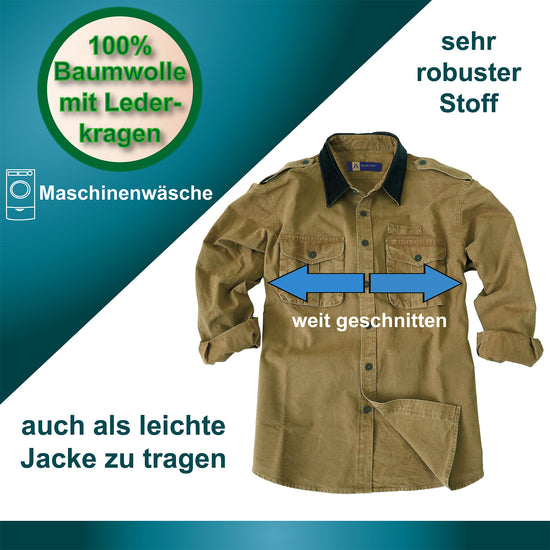 freizeit-hemd outdoor-hemd trekking-hemd safari-bekleidung angel-hemden angel-shirts trekking-shirt jagd jagd-hemd jagd-shirt wandern wanderbekleidung langarmhemd hemd mit lederkragen camping-hemd camping safari-jäger-hemd jäger-hemd tropen-hemd hemd mit taschen taschen-hemd vintage-hemd