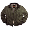 Leisure jacket Bomber Blouson Jacket with leather collar and zipper in Loden and Khaki