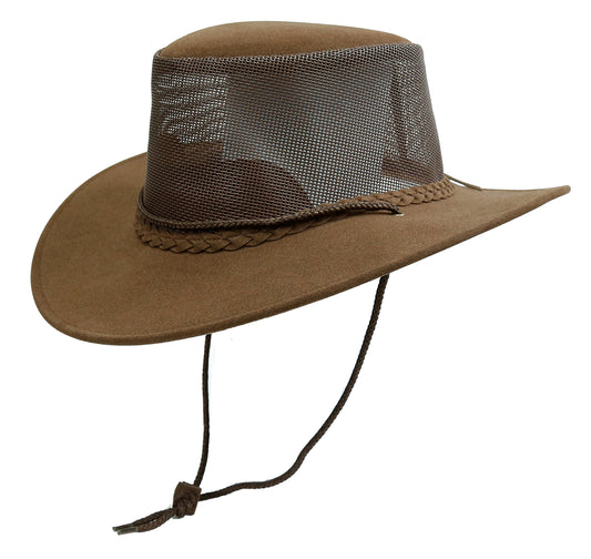 Kinder Cowboyhut- Strandhut mit Netzeinsatz und Kinnband- Sonnenschutz für Jungen und Mädchen