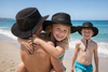 Outdoor summer hat made of microfiber with a net block super light and airy including chin strap waterproof with UV protection for women and men | brown