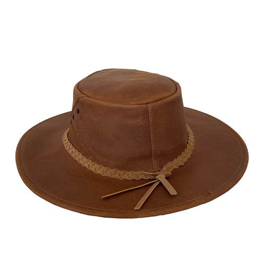 Australischer Cowboy Lederhut für Kinder- wasserfest mit hohem UV Schutz- Größe 53-54 cm