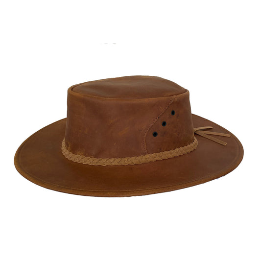 Australischer Cowboy Lederhut für Kinder- wasserfest mit hohem UV Schutz- Größe 53-54 cm