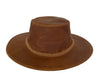 Australischer Cowboy Lederhut mit geschwungener Krempe in braun & rost, Größe S und XXL