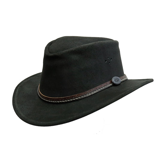 Cowboy hat made of suede for women and men with a curved clamp