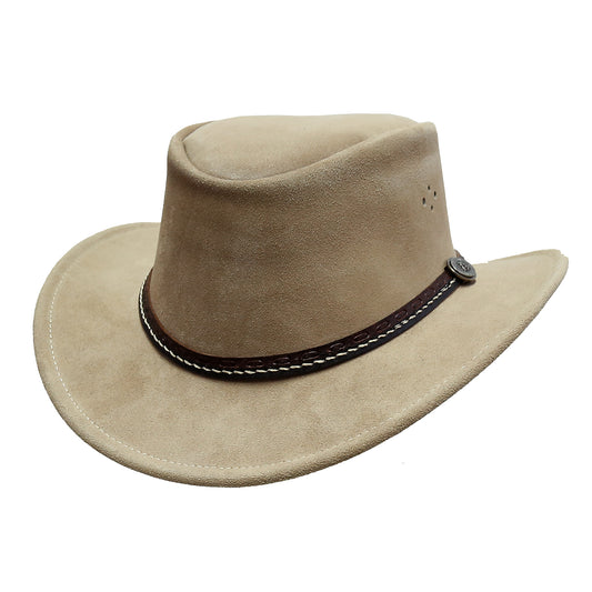 Cowboy hat made of suede for women and men with a curved clamp