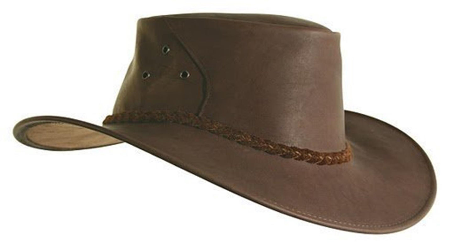 Ultraleichter Cowboy-Hut für Damen und Herren aus Känguru-Leder in braun und rust, Sonnenschutz für Damen und Herren