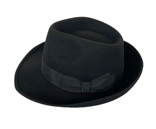 crumplable wool felt hat for women and men with satin hat band
