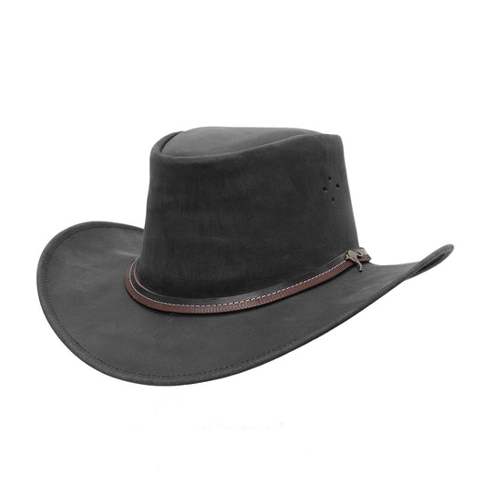 Kinder Cowboyhut aus Echtleder inkl. Kinnband, Größe 53-54 cm
