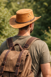 Allwetter Cowboy Lederhut aus Australien – Outback Hut mit biegsamer Krempe, UPF 50+ Sonnenschutz