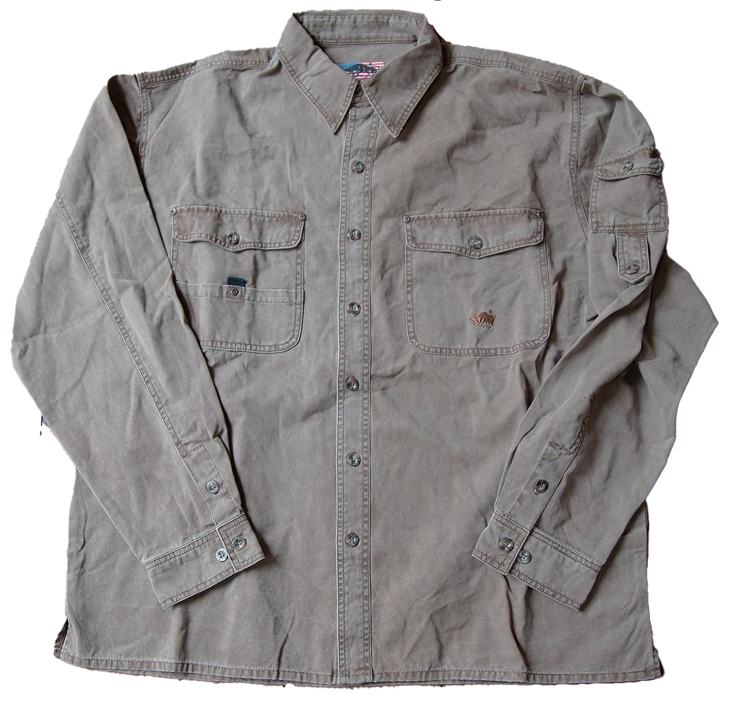 Safari outdoor men's shirt made of robust cotton with collar for buttons