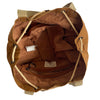 Tragetasche |  Schultertasche Shopper- Trap Tote mit Kordelzug und Innenfutter in cognac