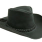 Cowboy leather hat for women and men with formable brim in black and brown