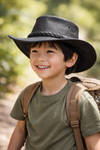 Kinder Lederhut Outdoor – Australian Hut aus Echtleder mit breiter Krempe & UV-Schutz