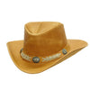 Cowboy leather hat for women and gentlemen with formable brim in brown and black