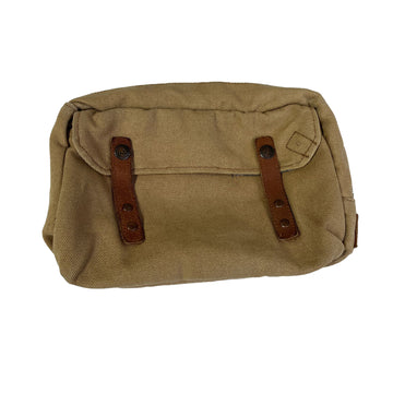 Geräumige Tasche aus Canvas und Leder als Clutch, Kosmetiktasche oder Etui