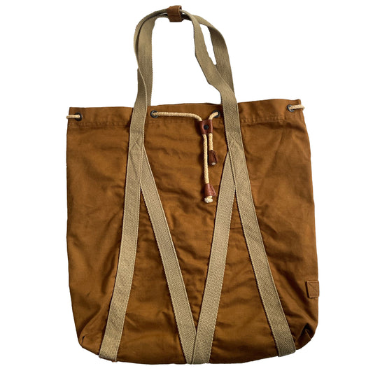 Tragetasche |  Schultertasche Shopper- Trap Tote mit Kordelzug und Innenfutter in cognac