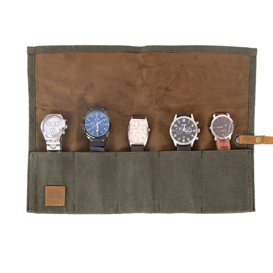 taschenuhr aufbewahrung Coole Aufbewahrung für Uhren- Reiserolle aus Canvas und Leder – Die Outbacker