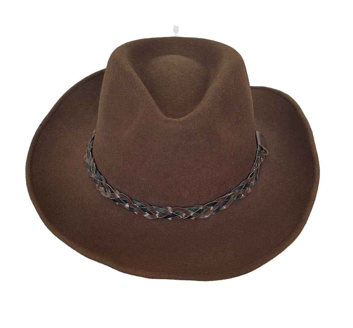 Crumplative wool felt hat for women and men with brass buckle | Size 56-57 cm