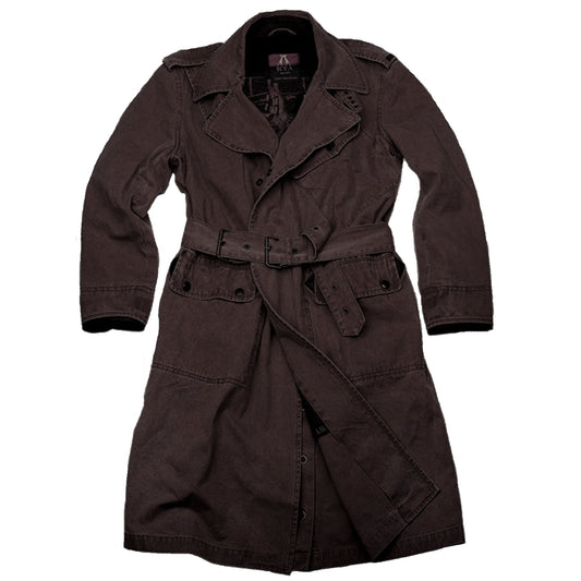 Australian Style Gunner Trench Coat in braun und mustard