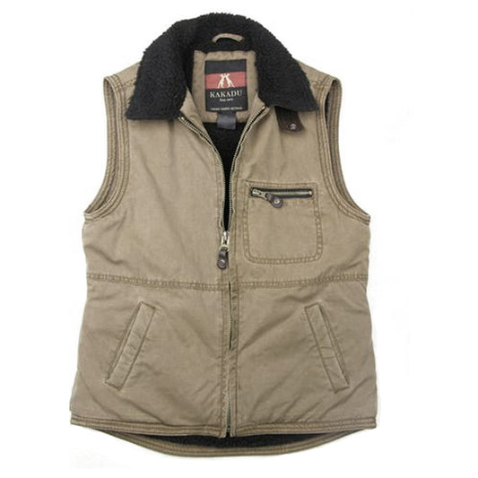 Feeded ladies outdoor | Vest Quinn with fur collar in size M