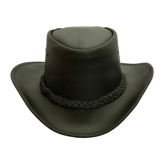 Australien Style Cowboy Lederhut mit biegsamer Krempe in schwarz und braun- Größe S und XXL