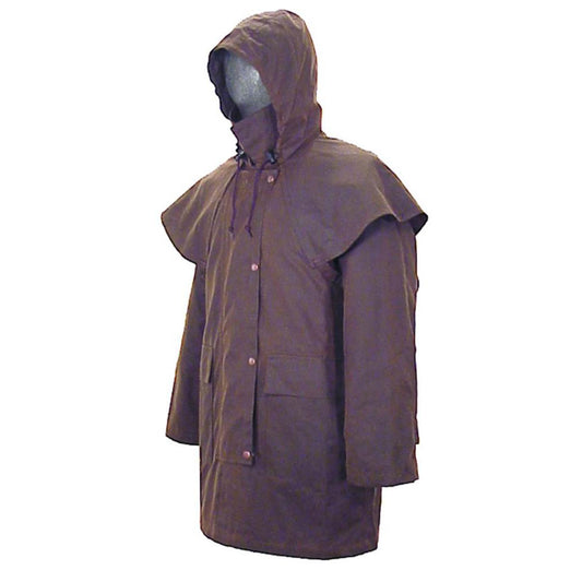 Outdoor Öljacke- Wachsjacke mit Schultercape-  in braun Größe XS