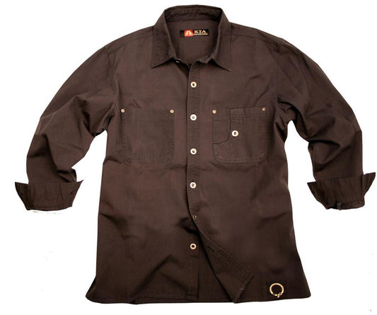 Herrenhemd mit Metall-Knöpfen aus leichter Baumwolle in Dunkelblau Größe XS