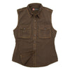 Outdoor women's blouse jack-sleeved vest with push buttons