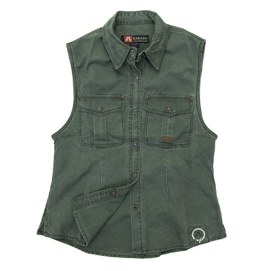 Leichte Damenbluse Freizeitbluse Freizeithemd Westernhemd Westernbluse Safaribluse  Damenbluse ohne Ärmel Westenbluse 