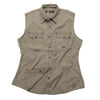 Outdoor women's blouse jack-sleeved vest with push buttons