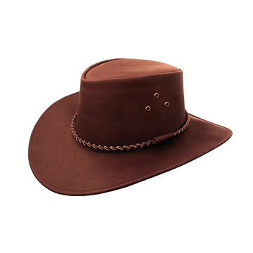 Kinder Cowboy Hut mit Rundkordel in braun und schwarz, Größe 53-54 cm