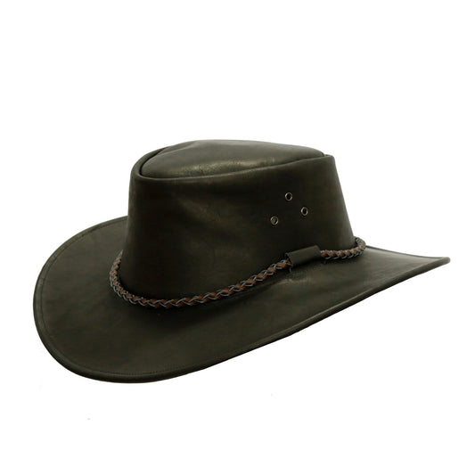 Cowboy leather hat with round cord and wide clamp | Special item