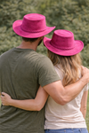 Australischer Traveller Hut aus Wildleder – Pink | Knautschbar