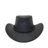 Kids Western Lederhut mit gebogener Krempe – Schwarz & Braun