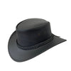 Kids Western Lederhut mit gebogener Krempe – Schwarz & Braun