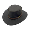 Australian lederhut made of cowhide, including chin band and croced hat band with high UV protection for men's children | brown