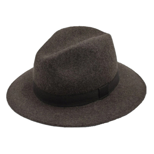 Crumplable wool felt hat for women and men with a two-colored leather hat band