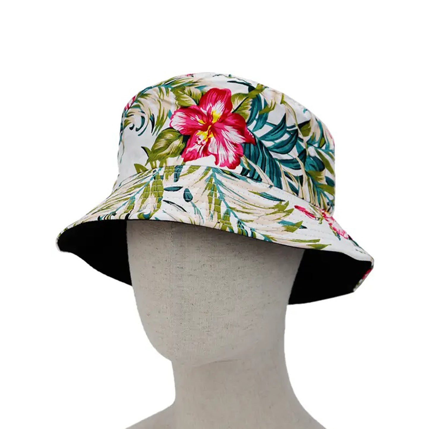 knautschbarer Wendehut, Sonnenhut mit Tropic Muster- Hut Angler Outdoor Hut aus Canvas, Unisex für Damen, Herren & Kinder