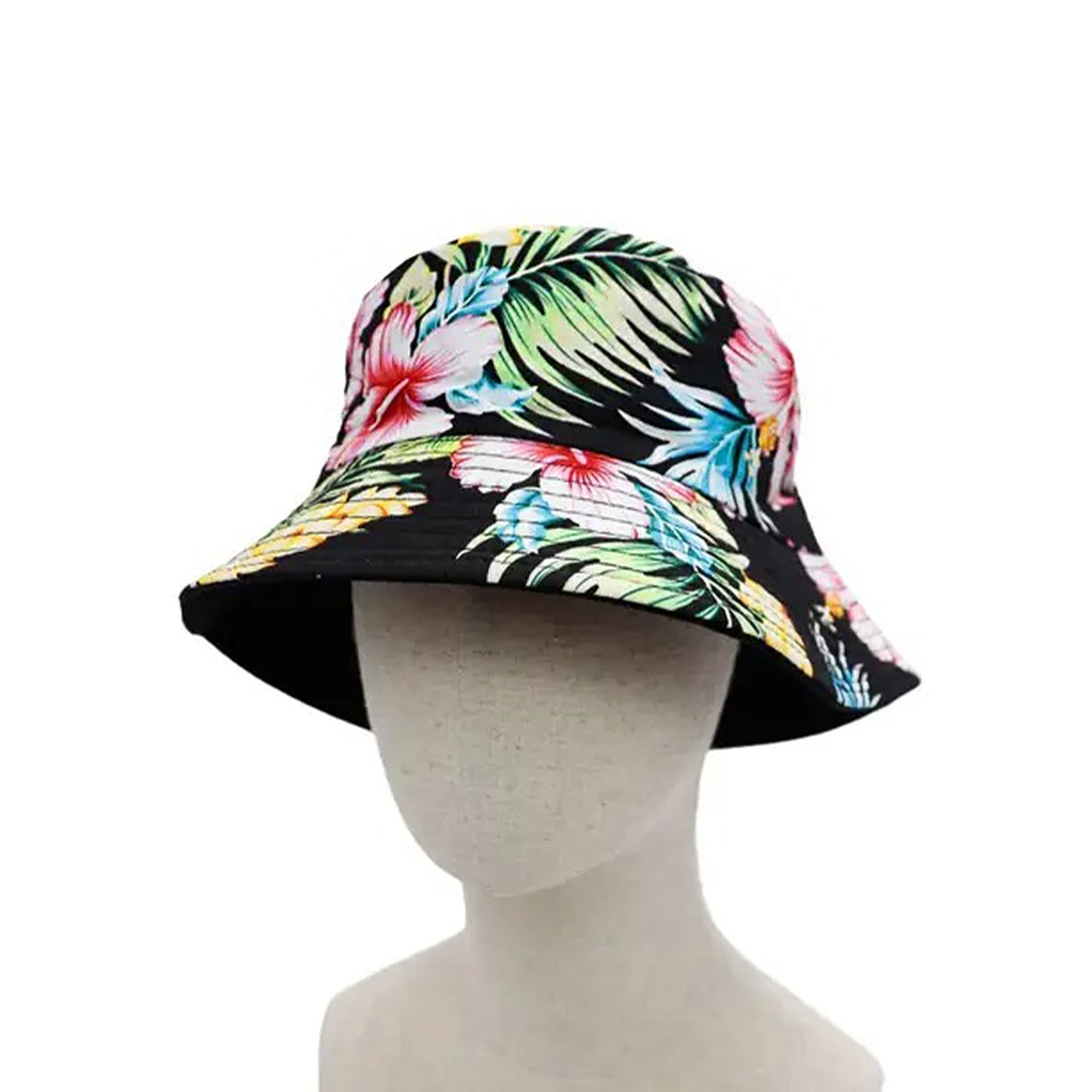 knautschbarer Wendehut, Sonnenhut mit Blumen Muster- Hut Angler Outdoor Hut aus Canvas, Unisex für Damen, Herren & Kinder