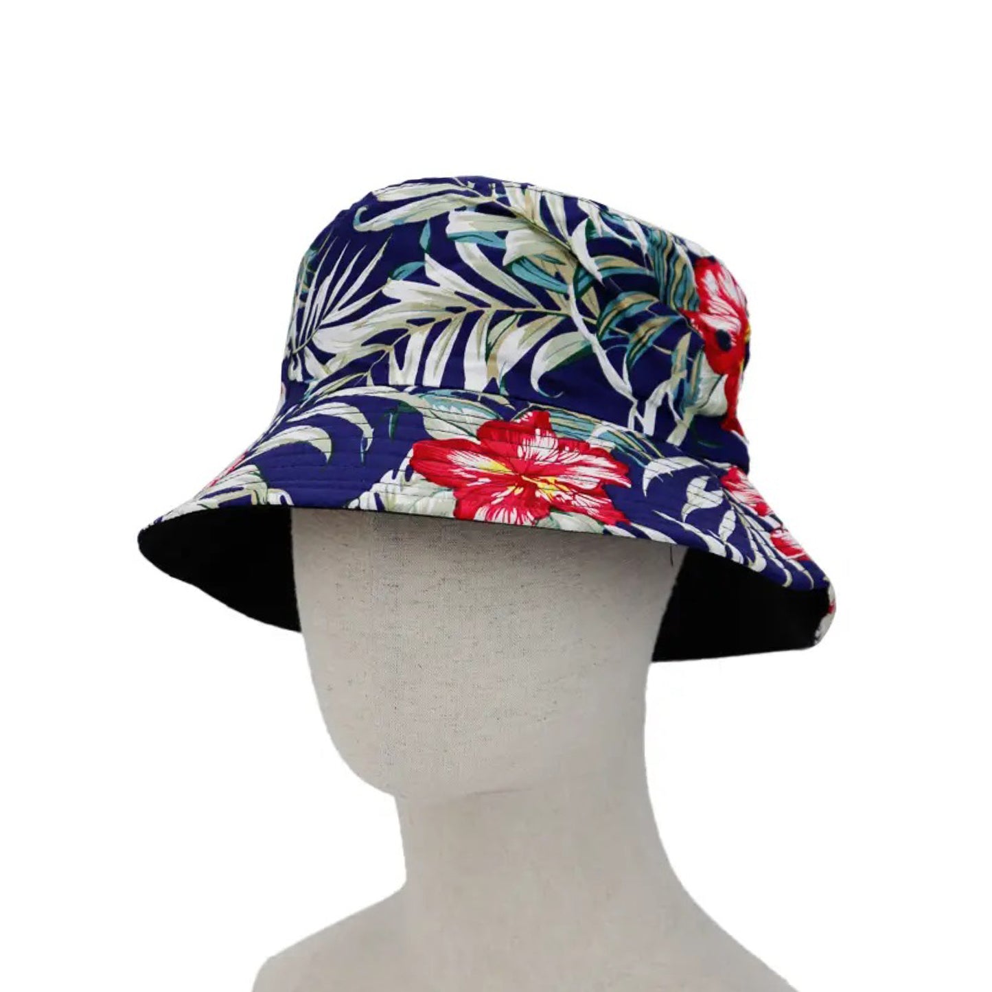 knautschbarer Wendehut, Sonnenhut mit Tropic Muster- Hut Angler Outdoor Hut aus Canvas, Unisex für Damen, Herren & Kinder
