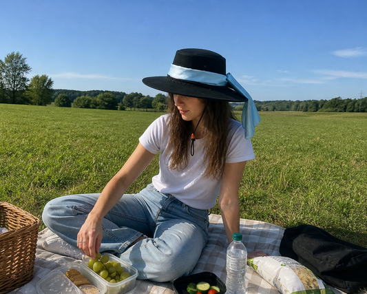 Damen Cowboy-Hut in Wildleder-Optik mit Hutschal & Kinnband