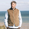 The Reversible Vest- Wendeweste aus Moleskin und gewachster Baumwolle hergestellt in Großbritannien