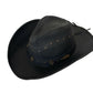 Stars & Stripes Cowboy-Hut Dundee aus Rindsleder mit biegsamer Krempe in schwarz Größe L