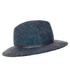 Crumplable wool felt hat for women and men with a two-colored leather hat band