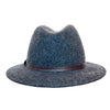 Crumplable wool felt hat for women and men with a two-colored leather hat band