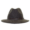 Crumplable wool felt hat for women and men with a two-colored leather hat band