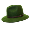 Crumplable wool felt hat for women and men with a two-colored leather hat band