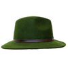 Crumplable wool felt hat for women and men with a two-colored leather hat band